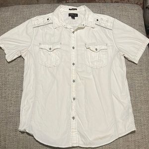Mens Helix Button Down White Size XL Shirt